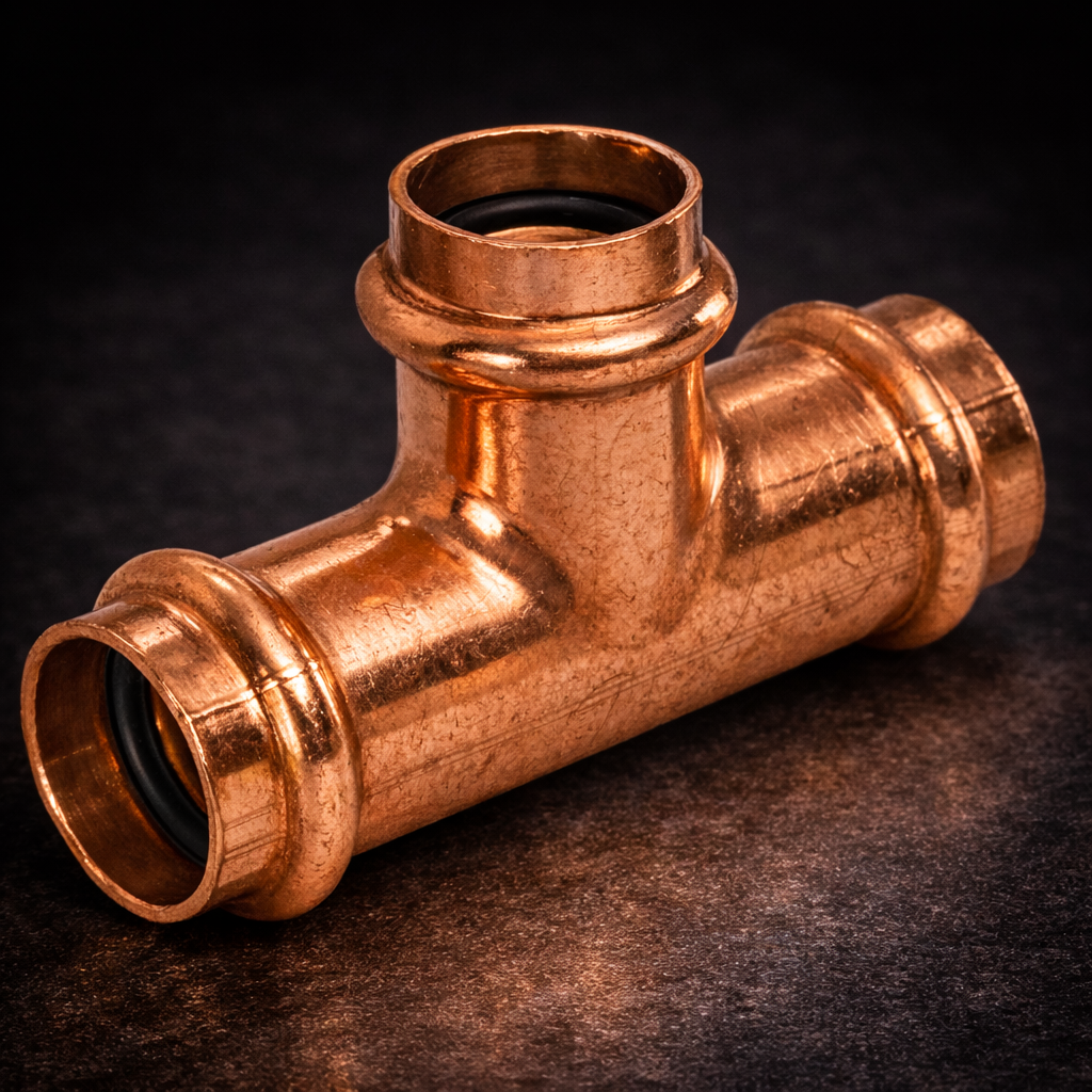 1" Copper Press Tee