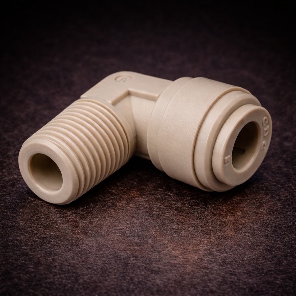 3/8" Tube × 1/4" MNPT Push-to-Connect Male Elbow