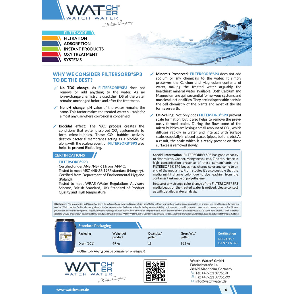 Filtersorb SP3 Salt-Free Scale Prevention Media (1 Liter)