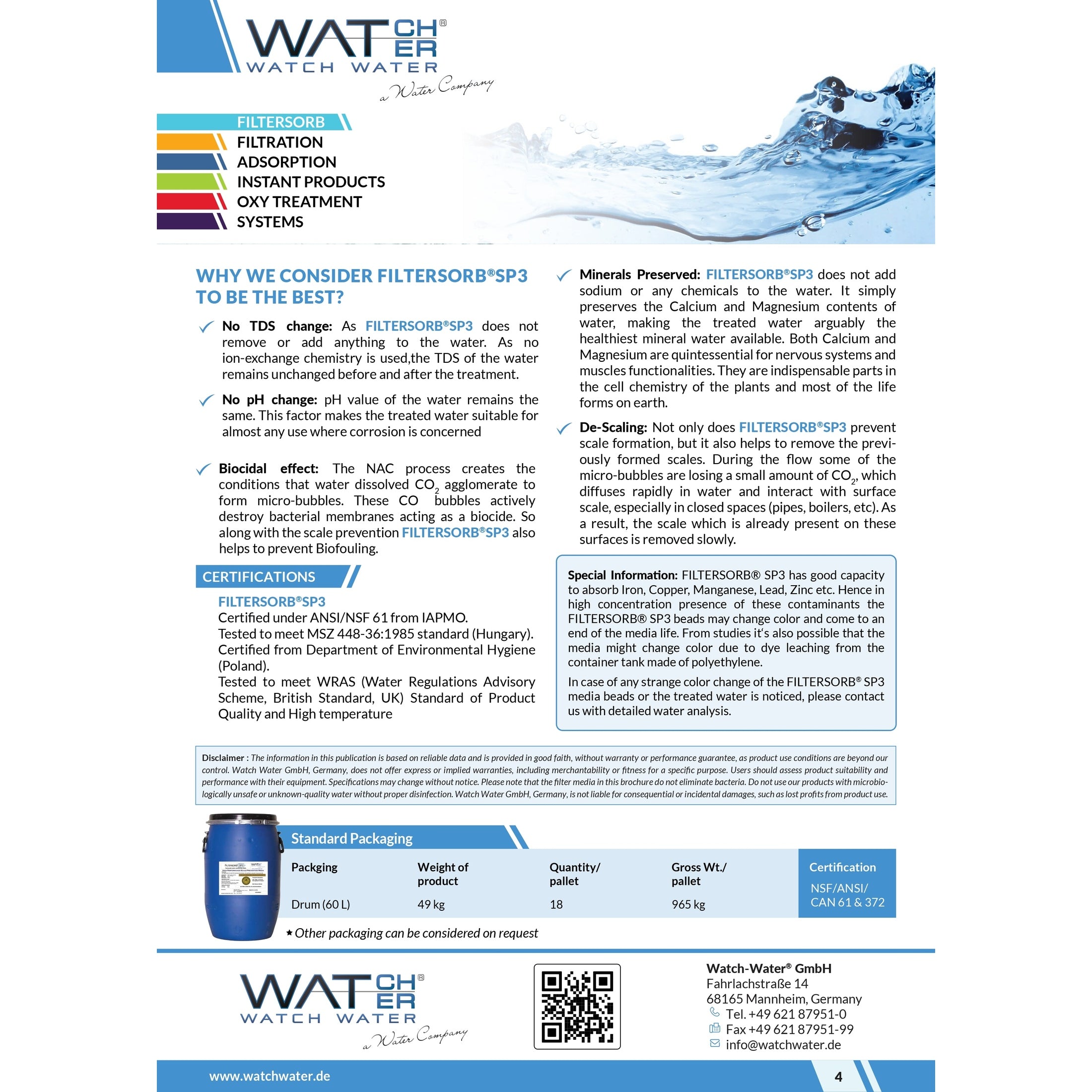 Filtersorb SP3 Salt-Free Scale Prevention Media (1 Liter)