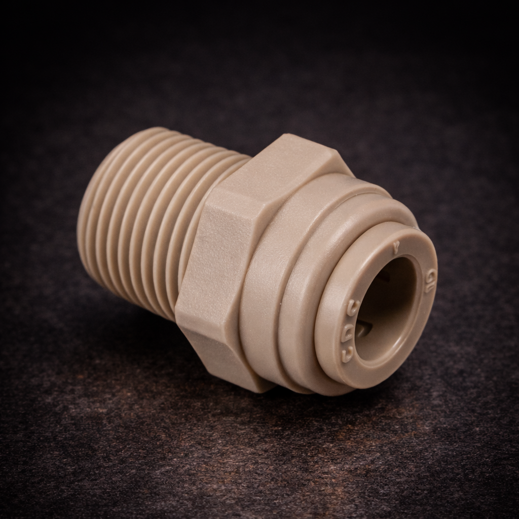 3/8" Tube × 1/2" MNPT Push-to-Connect Adapter