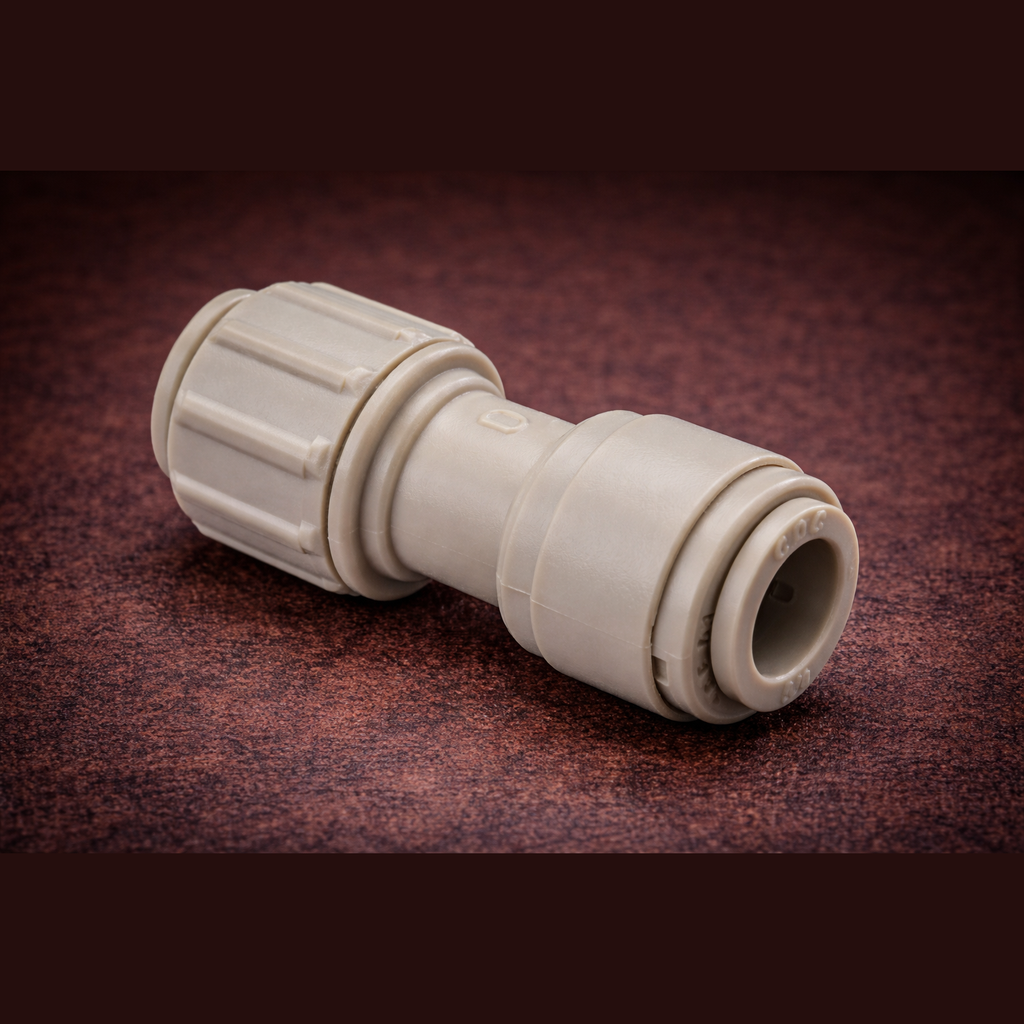 1/4" Tube × 3/8" Compression Push-to-Connect Adapter
